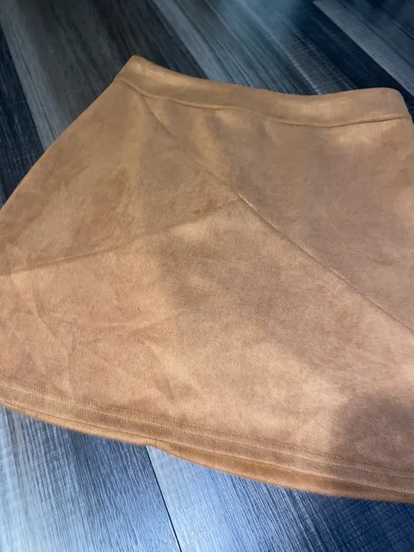 Mango camel faux-suede mini skirt - Image 3
