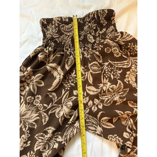 Womens Bohemian Tropical Print Elastic Waist Wide Leg Flowy Vacation Resort Pant - Image 6