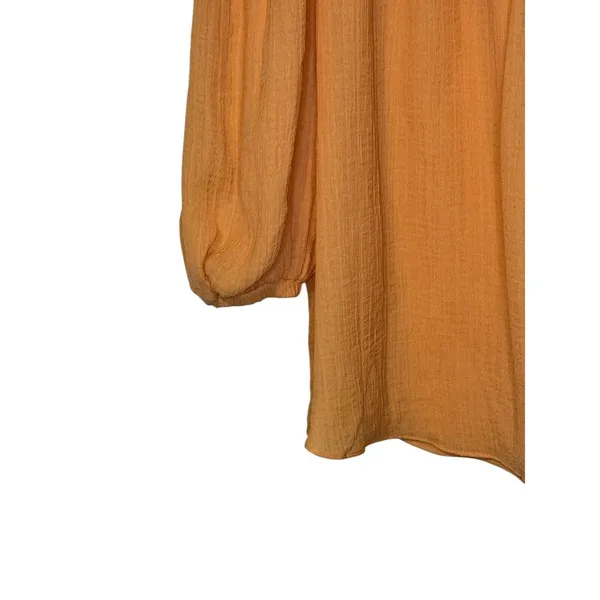 Current Air Women's Top‎ Wide Neck Chest Smocked Boxy Fit Cantaloupe Medium NWT - Image 3