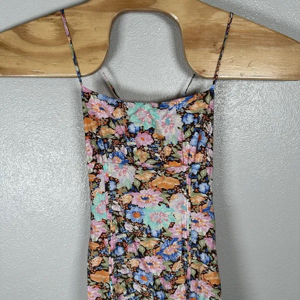 Hello Molly Floral Maxi Dress Sz Medium/6 Brown Pink Wedding Guest Festival Boho - Image 2