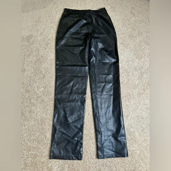 White Fox Black Leather Pants‎ - Image 4