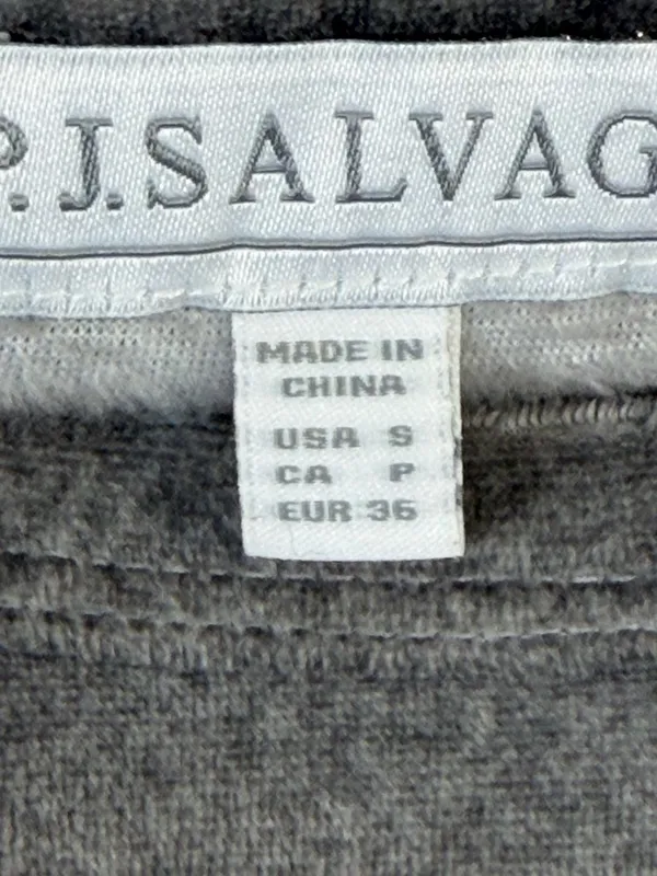 P.J. Salvage Women's Gray Velour Raglan Long Sleeve Pajama Top Silver Trim - Image 4