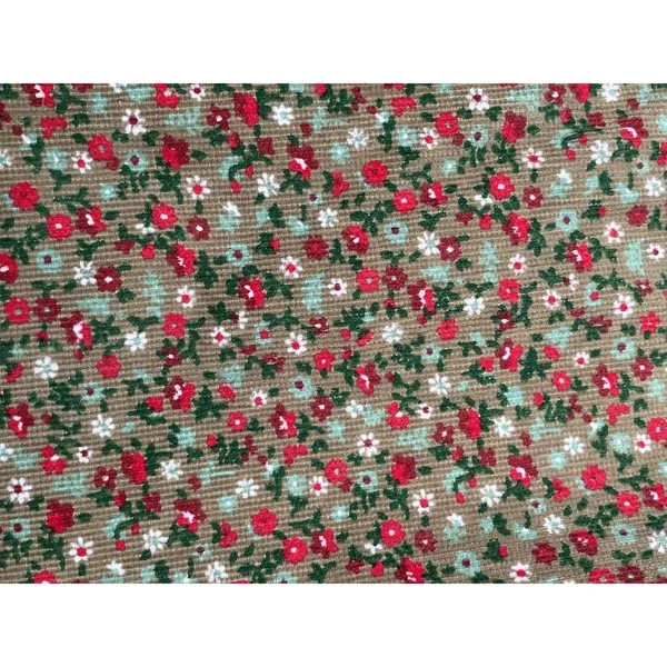 Modest Cottagecore Midi Dress Ditsy Floral Corduroy Pinwale Handmade Prairie - Image 11