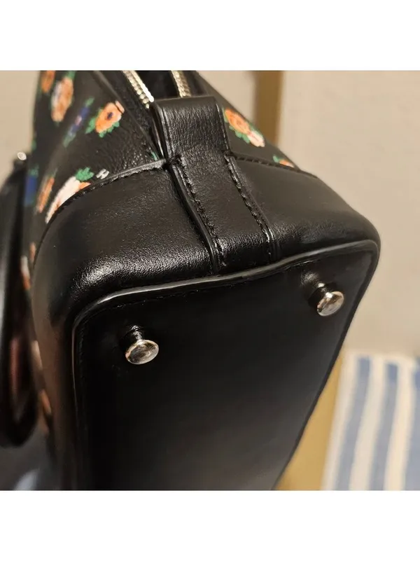 Coach Black Floral Satchel - Image 3