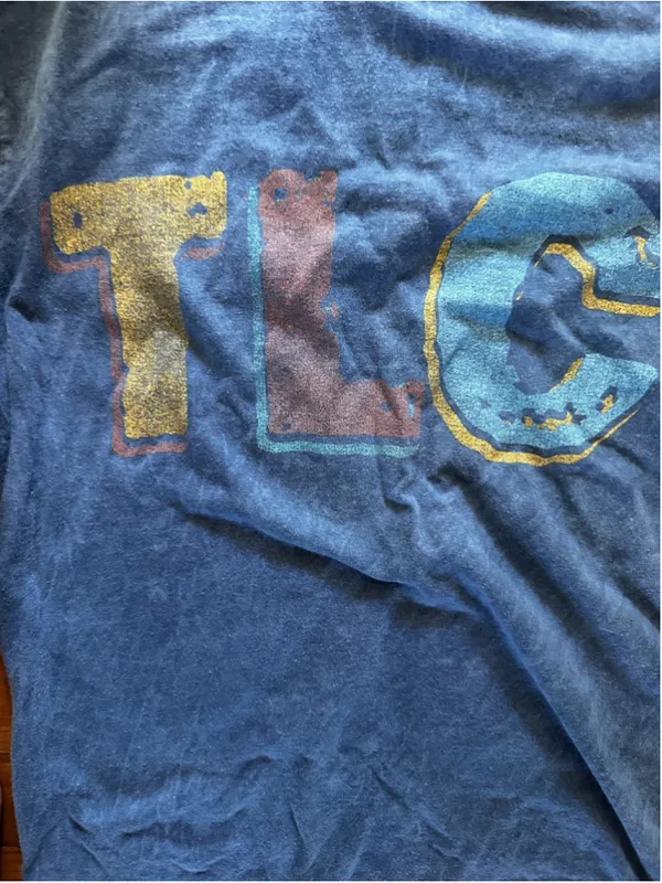 Vintage TLC Crazy Sexy Cool Graphic T-Shirt Blue Mineral Wash Band Tee Small - Image 4