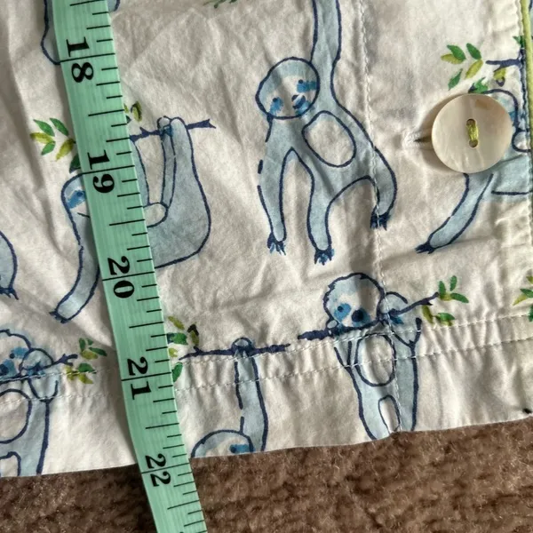 NEW NWOT Roller Rabbit Sleepy Sloth Liza Lounge Set Pants & Top Pajamas Size nXS - Image 12