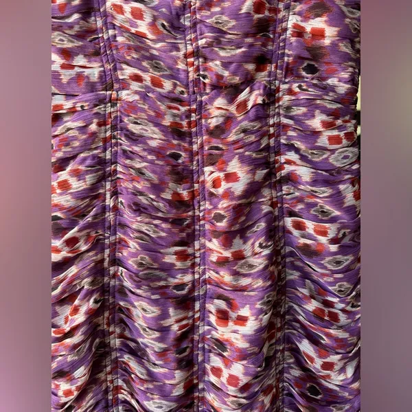 NWT Zara purple printed mini dress with ruching small summer - Image 8