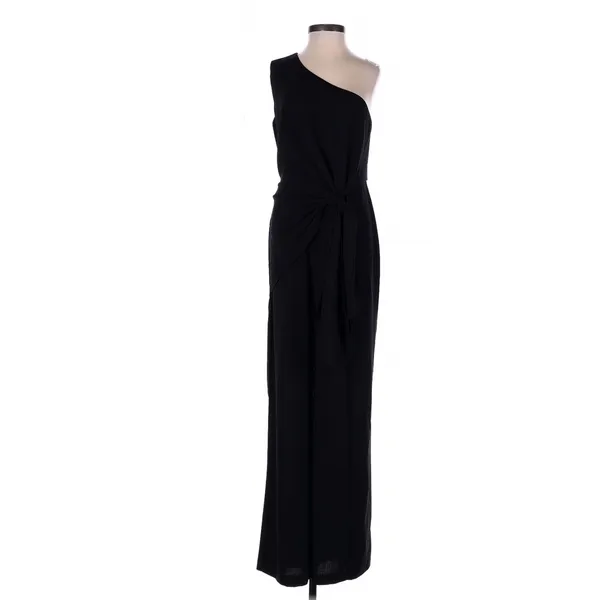 Bardot Black Bellini One Shoulder Tie Waist Wide Leg Jumpsuit Size 4 - Image 2