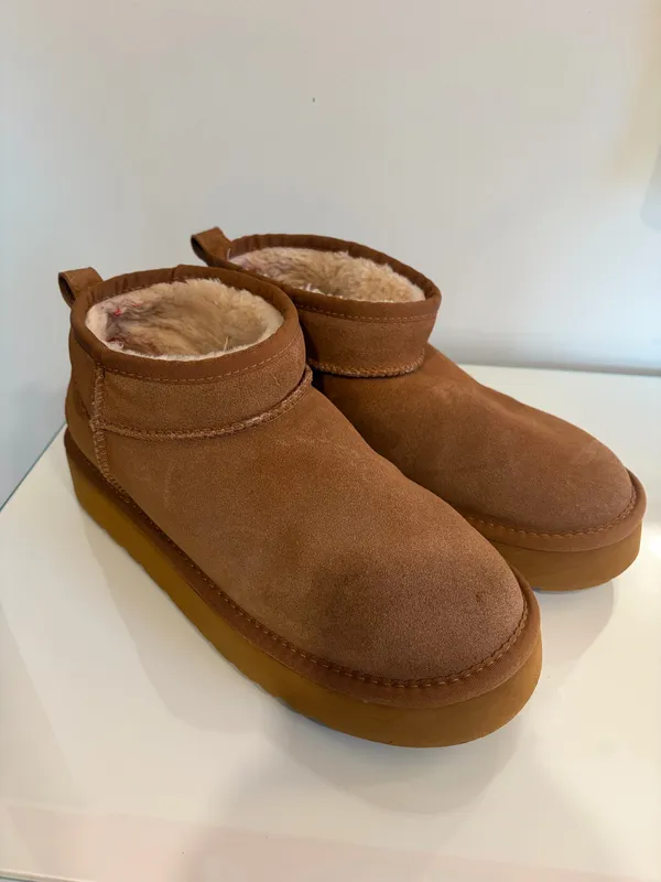 Platform Boots Brown Size 10 - Image 2
