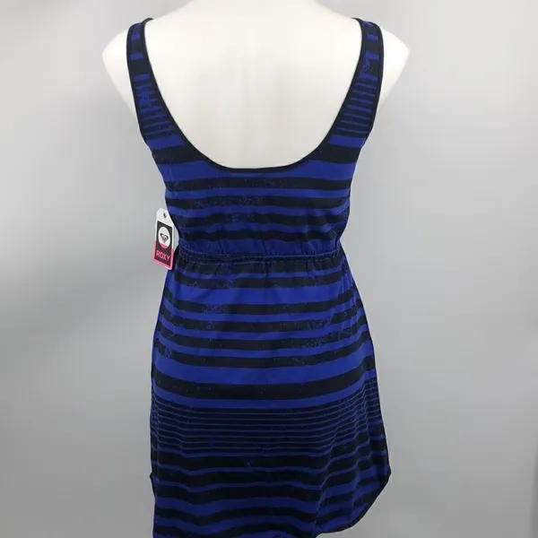 Roxy sleeveless black blue striped tank dress - Image 6