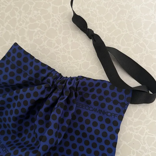 Rebecca Minkoff Blue Black Polka Dot Logo Drawstring Dust Bag‎ Handbag Pouch OS - Image 5