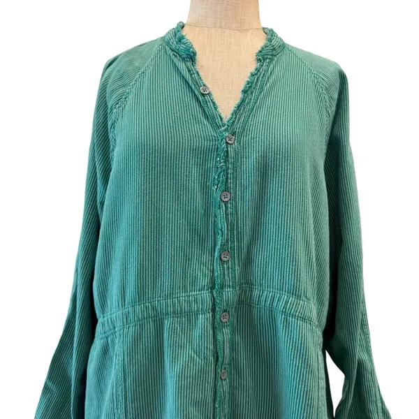 Free people daydream green stripe button down - Image 2
