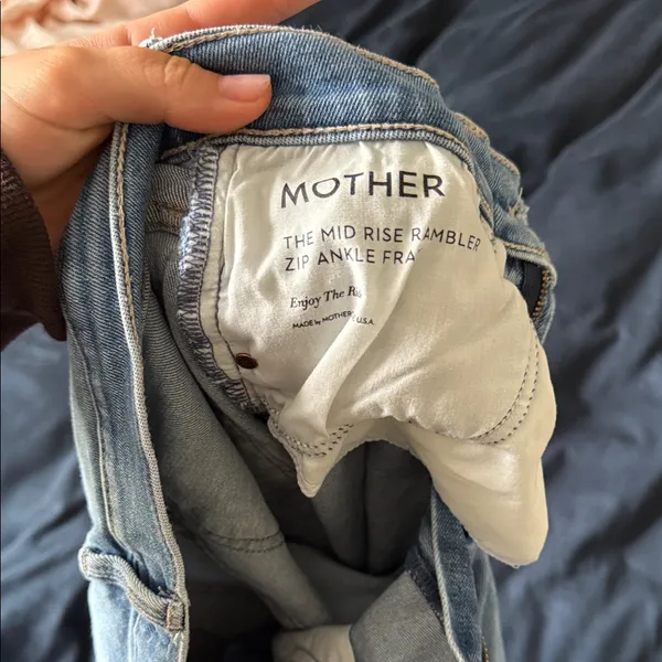 MOTHER Light Blue Wide Leg Jeans - Image 9