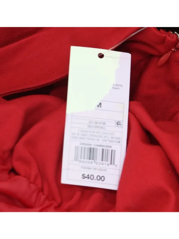 NWT Wild Fable Plunge Bubble Mini A-Line Dress 94775087 Red M - Image 7