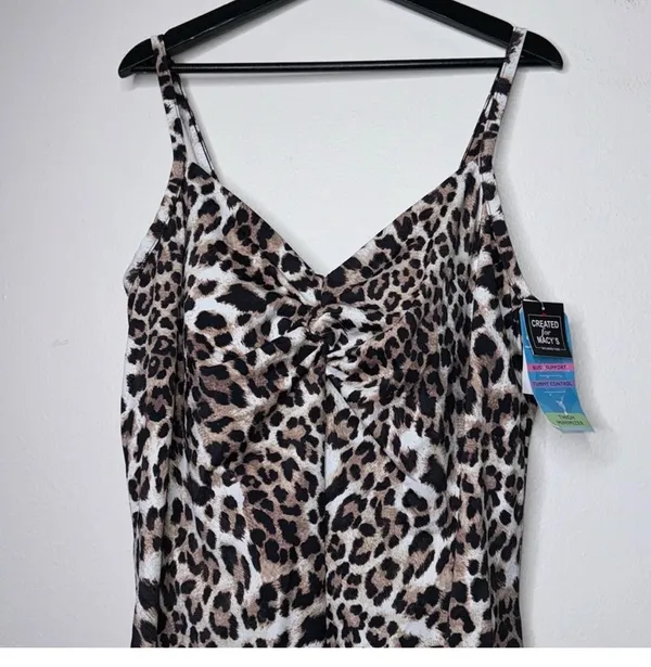 Swim Solutions Plus Size Knotted Flyaway Fauxkini One-Piece Swimsuit Size 20W - Image 7