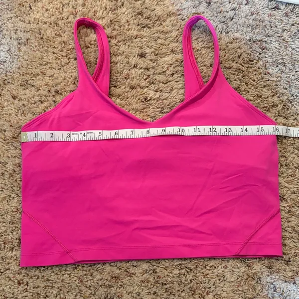 Lululemon Align Crop Tank Top Hot Pink Barbie Athletic Yoga Built-in Bra Size 12 - Image 6