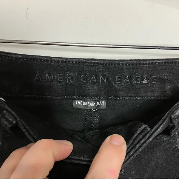 Curvy hi-rise‎ Jeggings crop black button fly distressed size 0 - Image 4