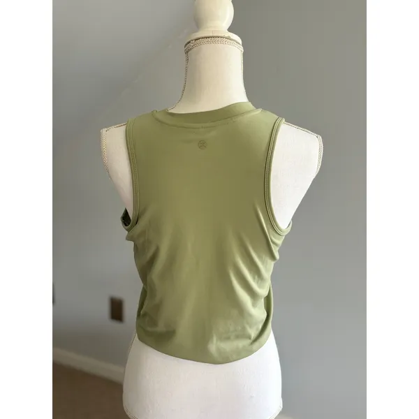 Danskin Active‎ Tank Top Olive Green Sleeveless Zip Up Athletic Large - Image 3