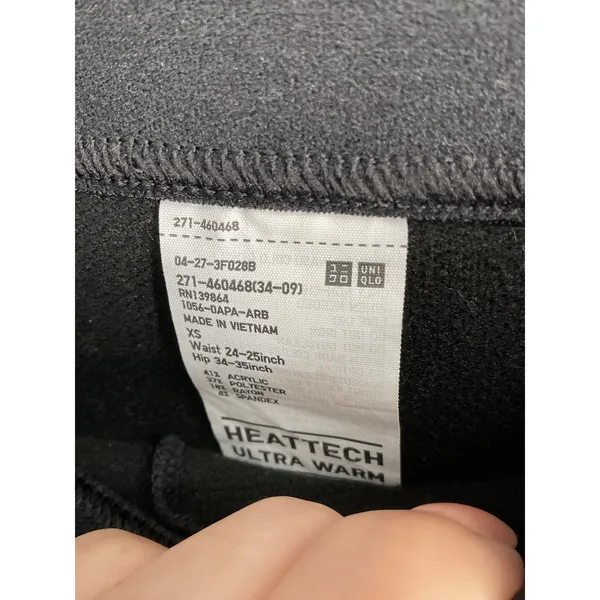 Uniqlo Womens Leggings Heattech Ultra Warm Thermal Base Layer Black XS - Image 5