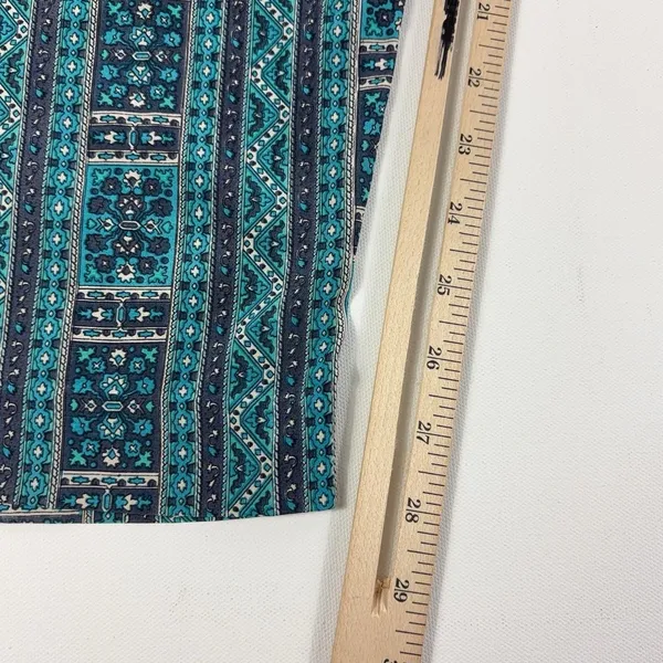 Calypso St. Barth Pants Womens Medium Blue Silk Crepe Jogger Beaded Tassel Print - Image 7