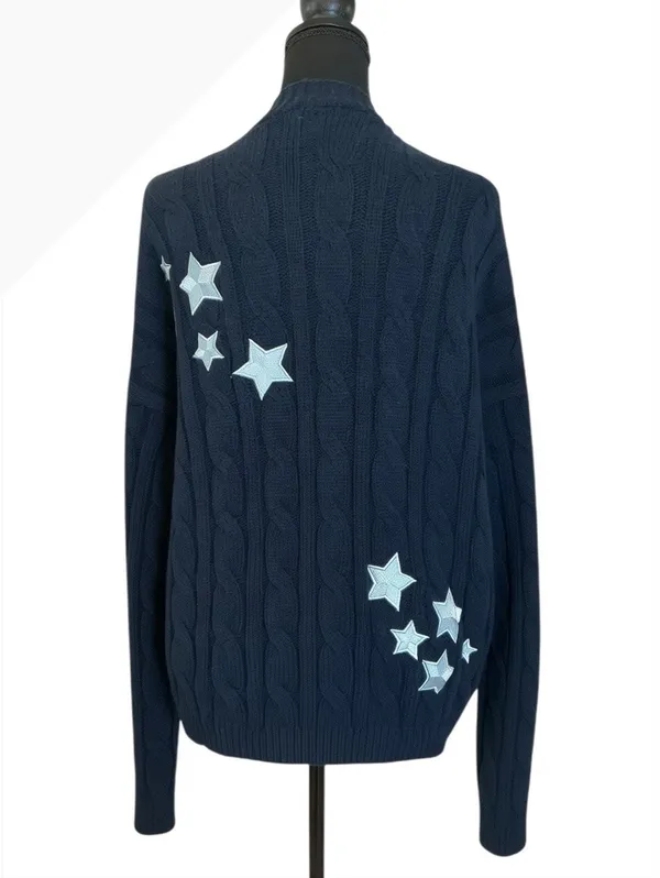 Taylor Swift Midnights Navy Blue Cable Knit Cardigan - Image 4