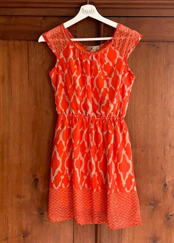 Orange Print Dress - Image 4