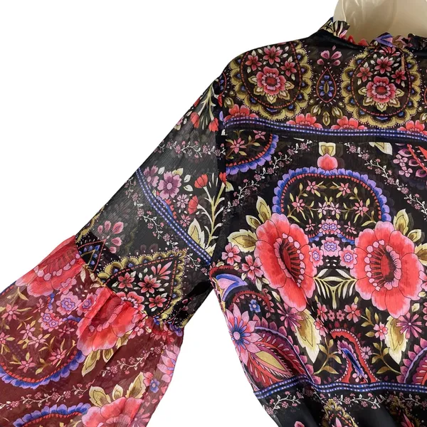 MISA Los Angelos Elisabetta Mini Dress Flora Valentina Print Size S - Image 9