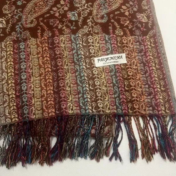 Women Paisley Scarf Pashmina Shawl Wrap Reversible Neck Scarf Stole Fringe 70x27 - Image 4