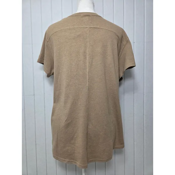Brooks Distance Graphic Short Sleeve Shirt Heather‎ Oatmeal Run Happy. Size L - Image 3