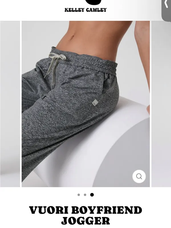 Vuori Heather Gray bf Joggers with White Drawstring - Image 8
