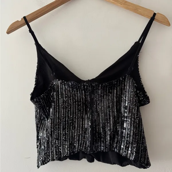 Zara Sequin Cami‎ Crop Top - Image 5