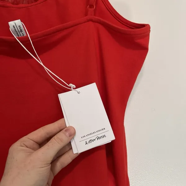 & Other Stories NWT‎ Organza Red Ruffle Bodysuit Size Large - Image 4