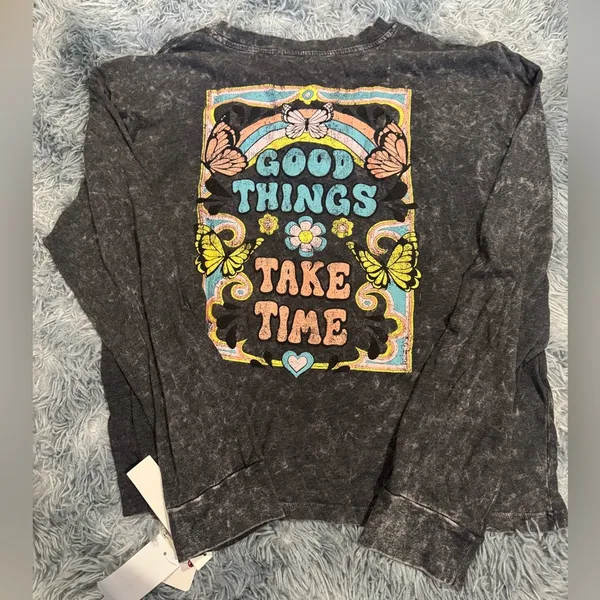 Rebellious One Dark Gray Long Sleeve Top - Image 4