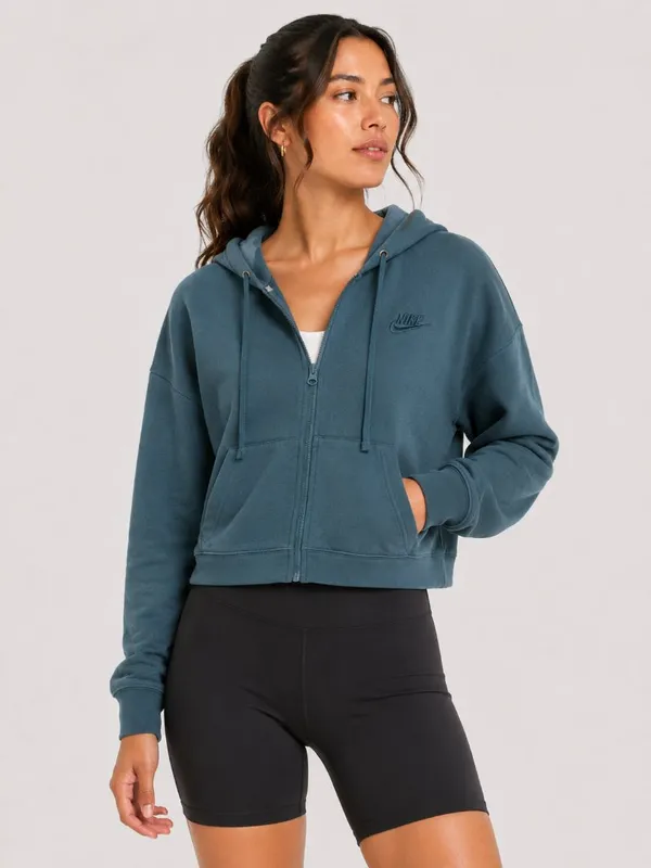 Nike Teal Blue Full-Zip Hoodie Women’s M - Image 2
