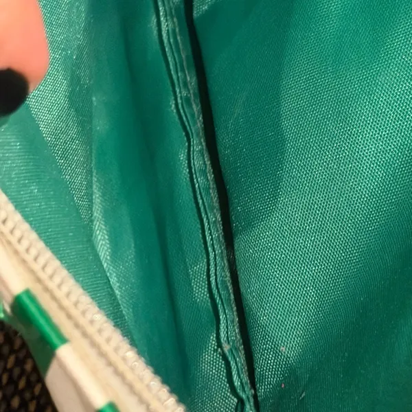 Mario Badescu Emerald Green and White Striped Pouch - Image 5