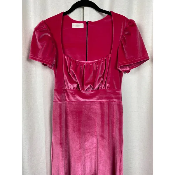 Smith&Quinn Pink Raspberry Velvet Felicity Midi Dress Sz.M - Image 6