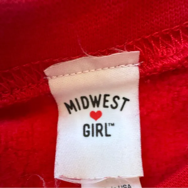 The Midwest Girl (TM) size XS Red Cropped Sweatshirt - Image 4