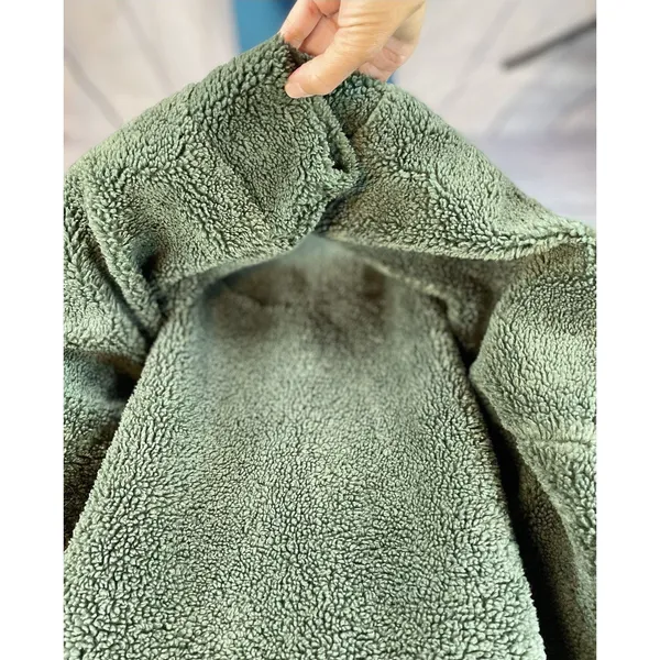 Lululemon Green Fleece Scuba Half Zip Pullover Jacket Cozy Sherpa - Image 6