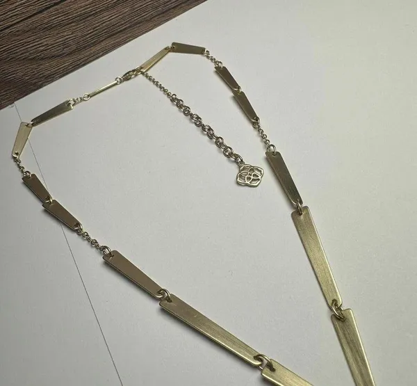 Kendra Scott Gail Y Drop Lariat Necklace Gold Tone - Image 6
