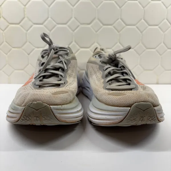 Hoka Bondi 8 Sneakers Womens 8 Grey Peach 1127952 HMLR Road Running Shoes - Image 5