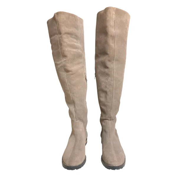 Fabianelli Premium Italian Suede Over-The-Knee Taupe Boots Women's Size 9/9.5 - Image 11