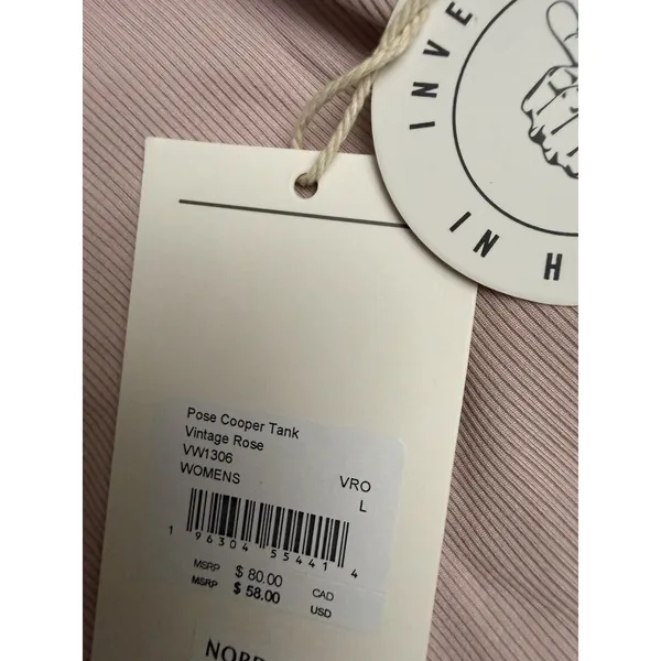 Vuori Women’s Pose Cooper Tank Vintage Rose Pink Size Large New - Image 3