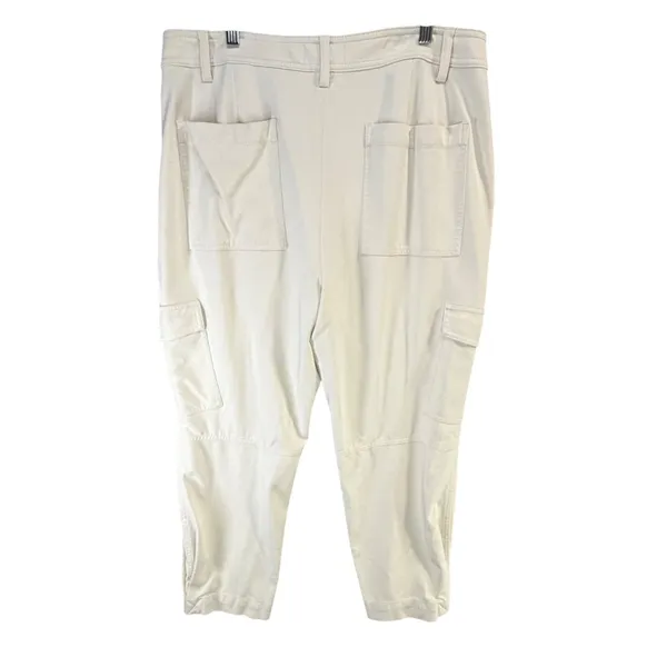 Banana‎ Republic Slim Refined Stretch Cargo Pant Women 16 Cream Modern Utility - Image 3