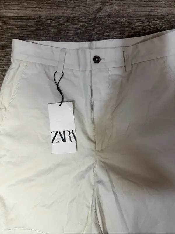 🤍 Zara Off White Tailored Bermuda Shorts NWT | Size 29 | Old Money Style - Image 4