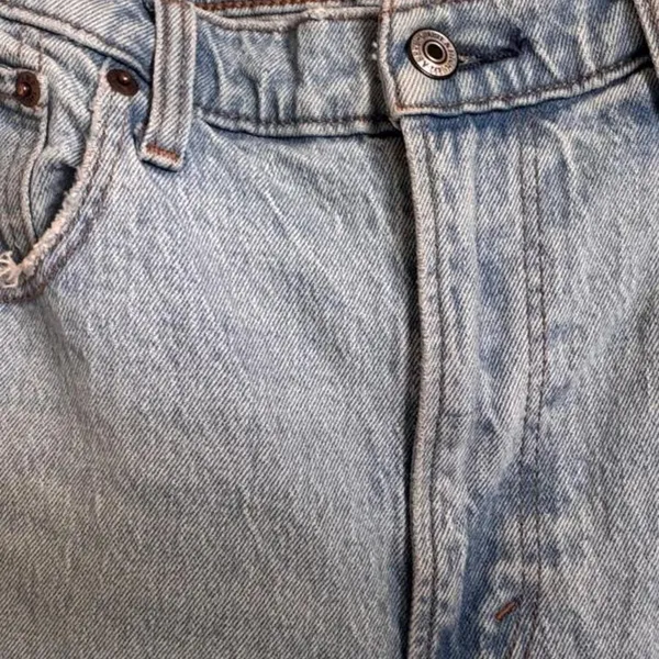 Abercrombie & Fitch High Rise Distressed Straight Leg Jeans - Image 4