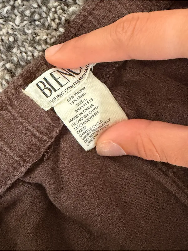 Brown Drawstring Lounge Pants Size L - Image 5