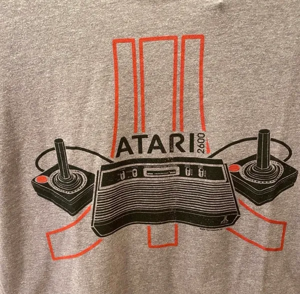 NWT Old Navy Retro Atari Video Gaming Graphic TShirt S Gray Black Red - Image 3