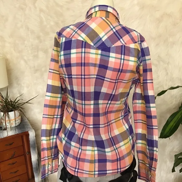 Vintage American Eagle snap down flannel - Image 5
