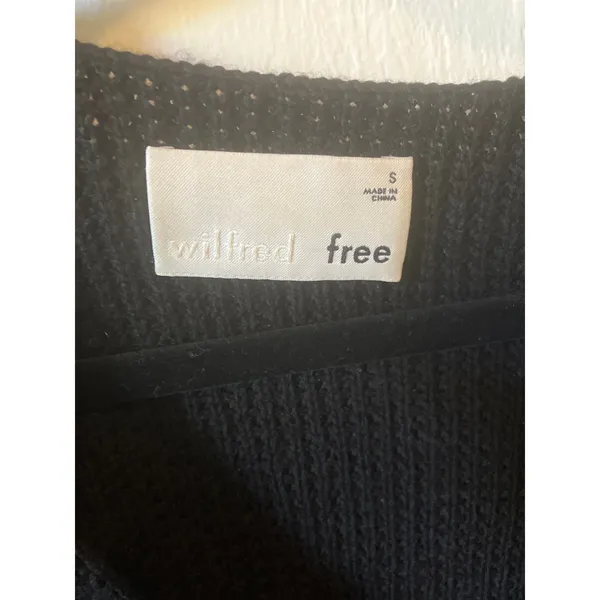 Wilfred ARITZIA Wolter Sweater Black Merino Wool Size Small S TOUCHABLE TEXTURE - Image 2