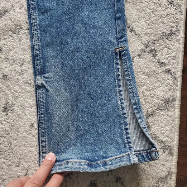 Zara Full length Ripped High Rise TRF Slim Fit Straight Leg Jeans size 4 - Image 2